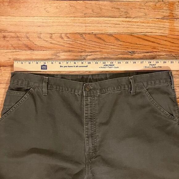 Vintage Y2K Carhartt Canvas‎ Green Carpenter Pants B11 MOS - Picture 6 of 7